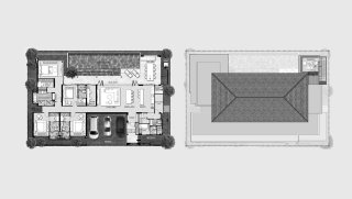 Villa floor plan, 4 bedrooms in The Title Villa Kirara No. 11009